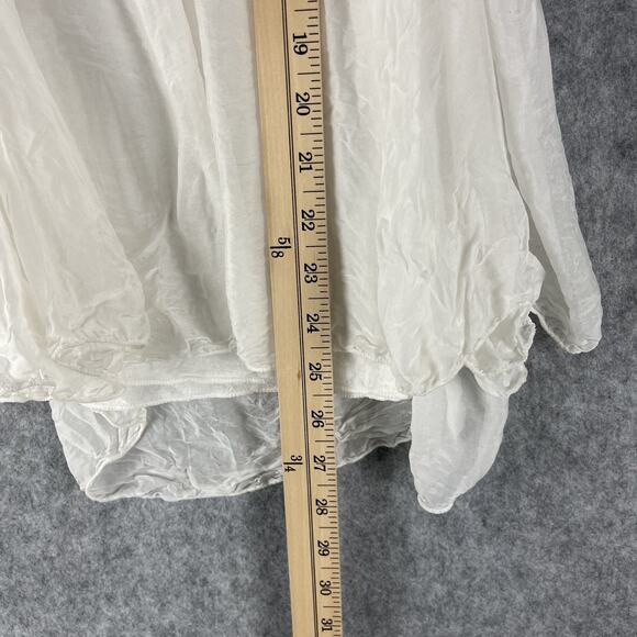 Belle France Silk Blend Top Women Small Floral Cold Shoulder Fairy Boho Romantic - Picture 7 of 16